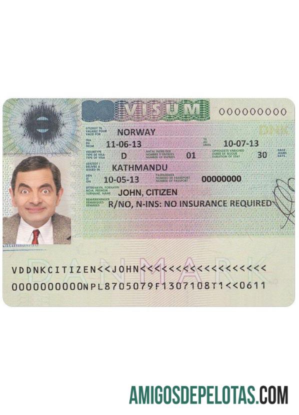 Visto para DINAMARCA baixar para verificação